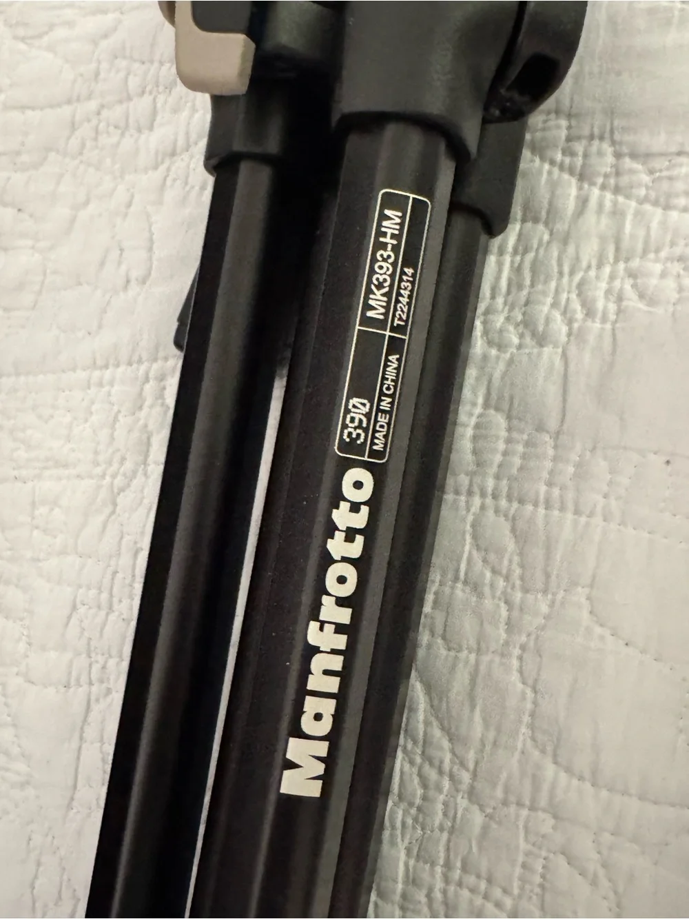 Manfrotto 390 camera tripod, model MK393-HM.